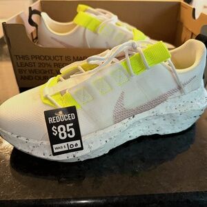 Nike Crater Impact Sneaker, White/Pink/Neon, Size 8